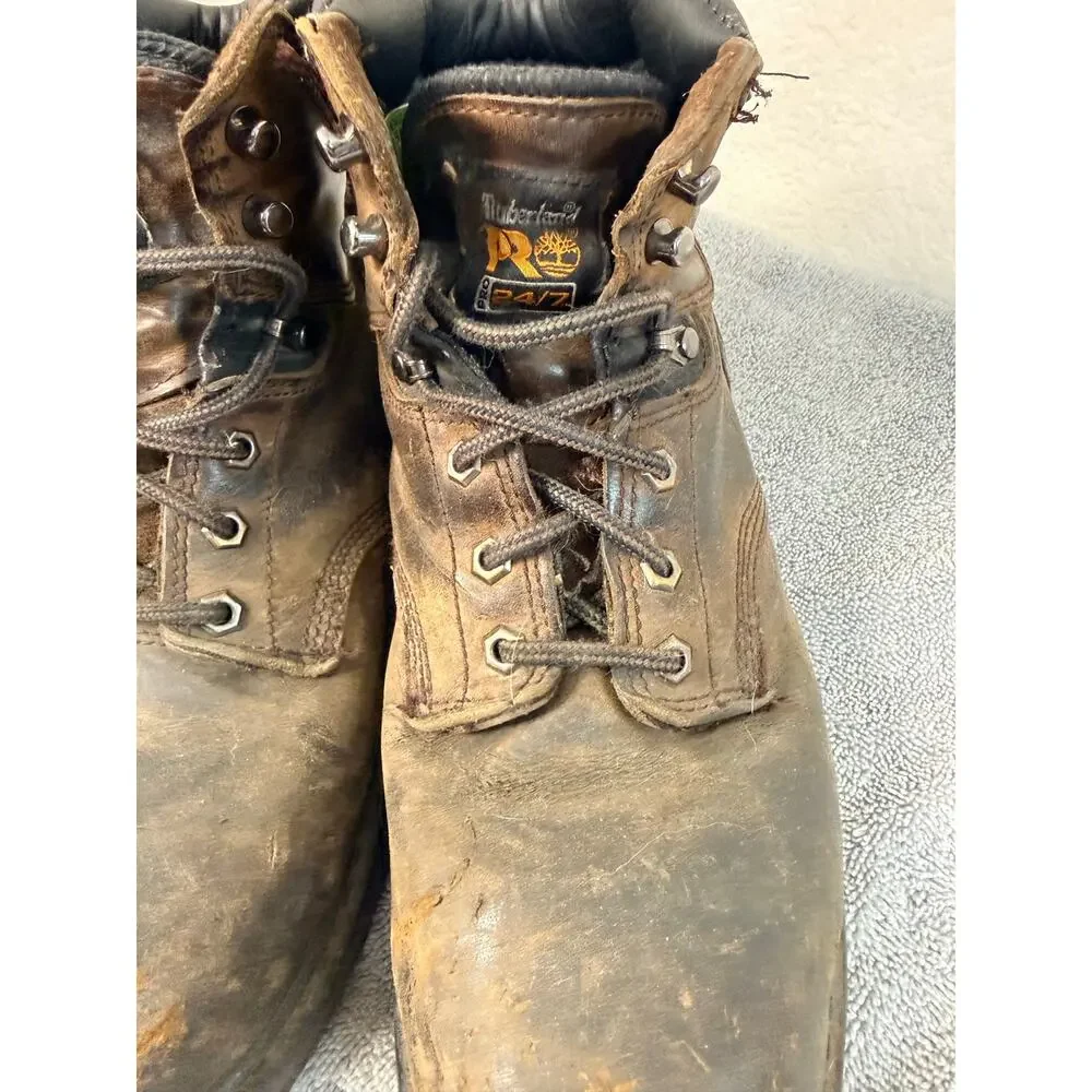 Timberland PRO Pit Boss Steel Toe Men 10.5M Broken In Rugged Work Boots